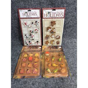 Darice Plastic Decor Lot Holiday Christmas Fall Thanksgiving Snowman Gingerbread